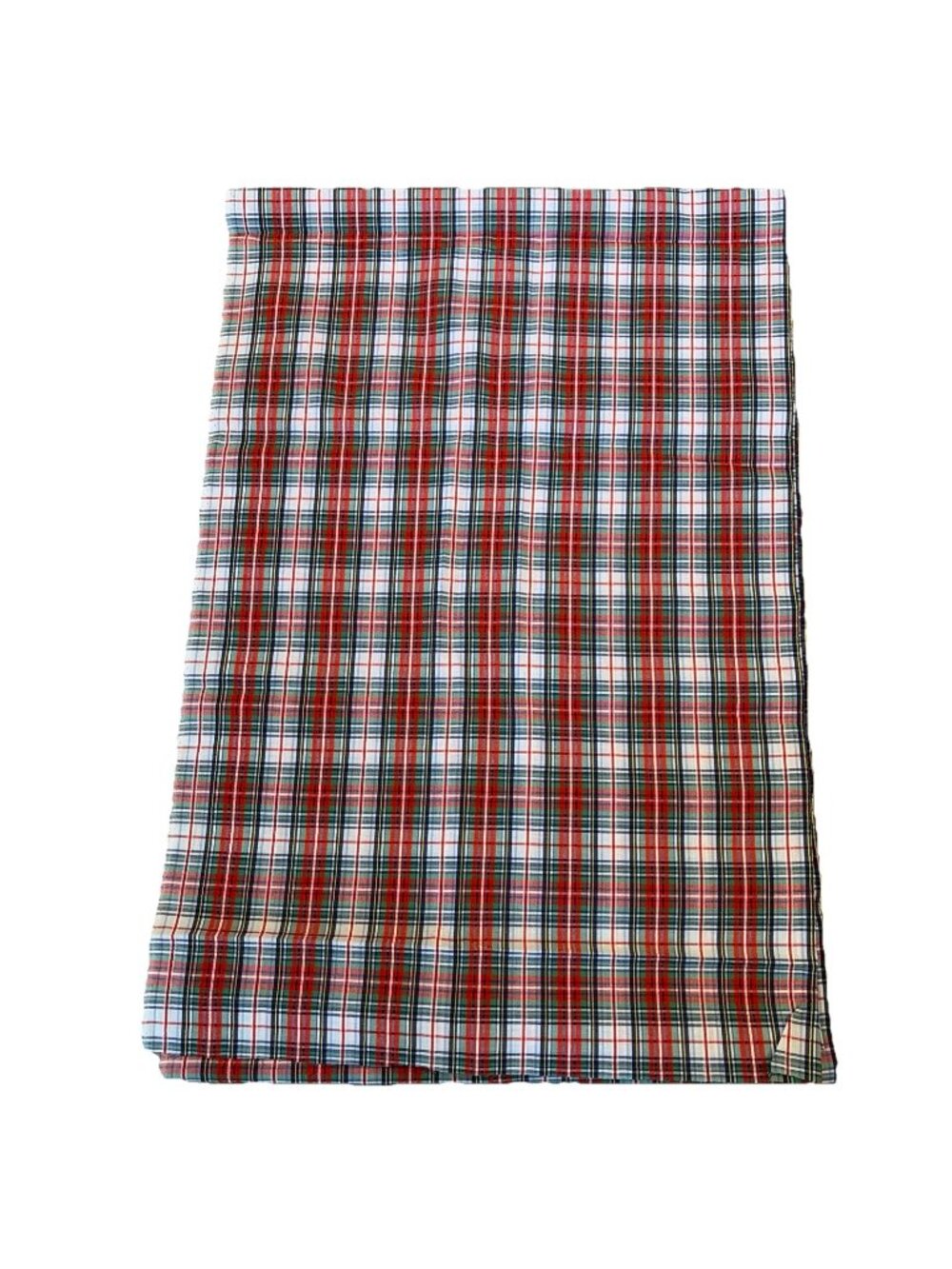 VTG Multi-Color Plaid Seersucker Fabric 1970's Cotton Blend 45" Wide 3.75 Yds